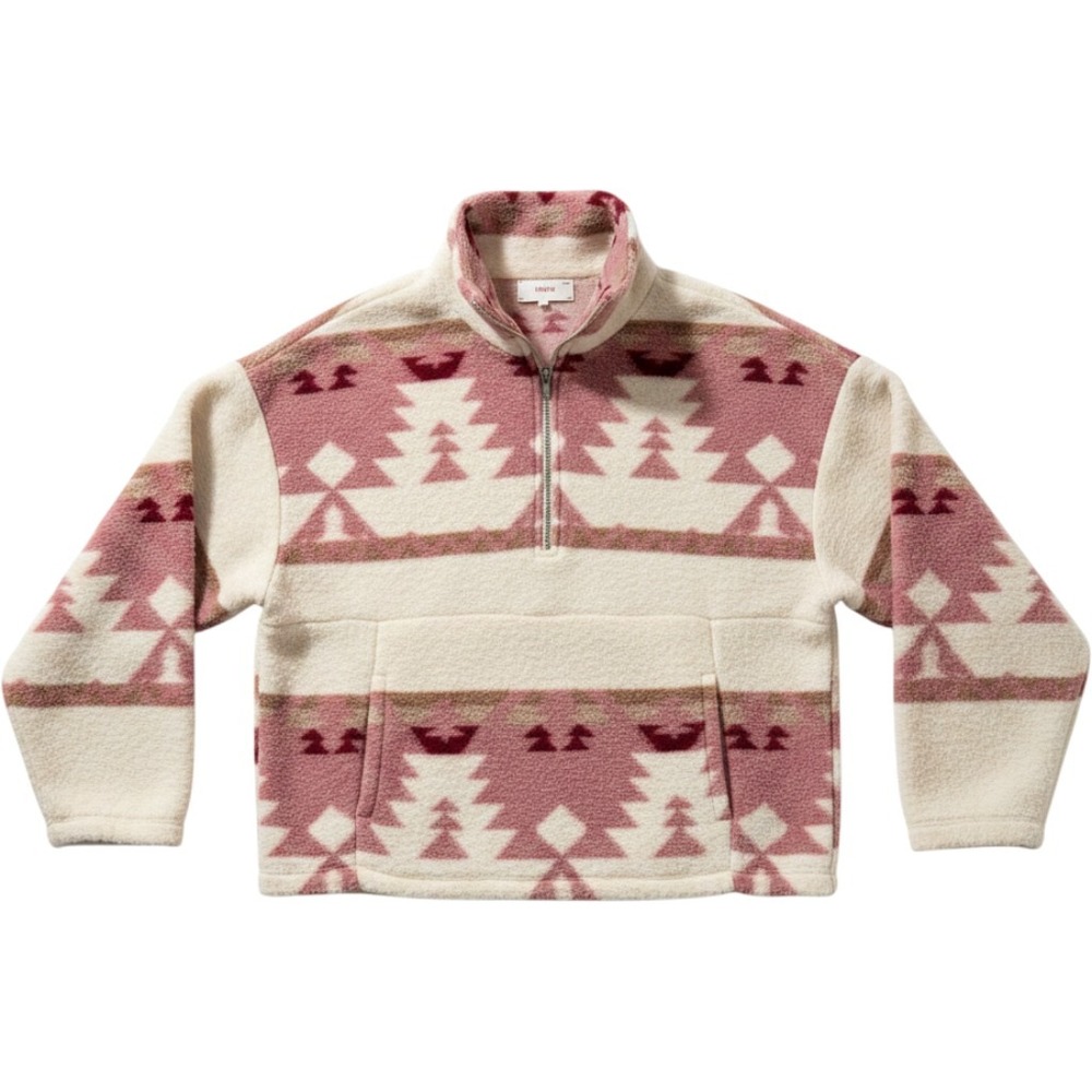 Xirena Quarter Zip Fleece S Pink Geometric Southwestern Sherpa Pullover Boho